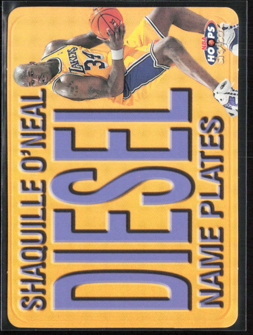 Shaquille O'Neal Diesel 1999 NBA Hoops Name Plates #10 Los Angeles Lakers