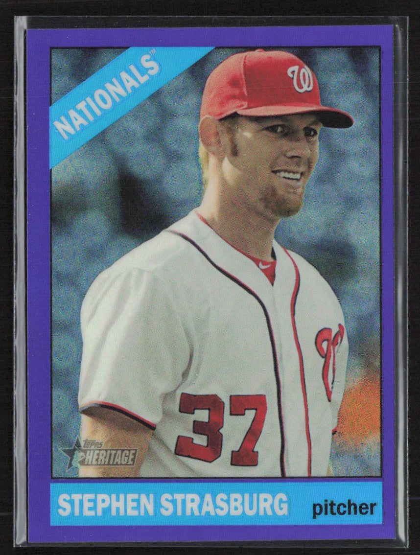 Stephen Strasburg 2015 Topps Heritage Chrome Purple Refractor #THC-498