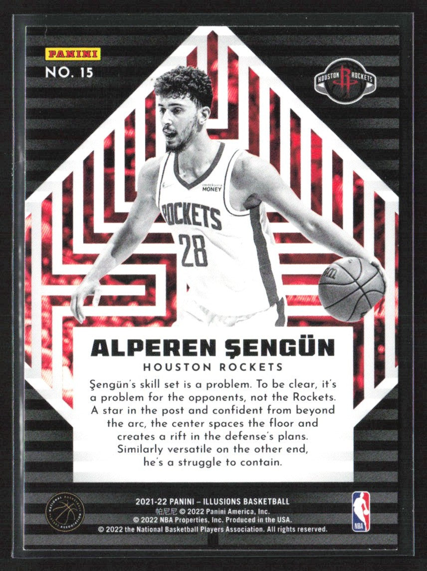 Alperen Sengun 2021 Panini Illusions Instant Impact RC #15 Houston Rockets