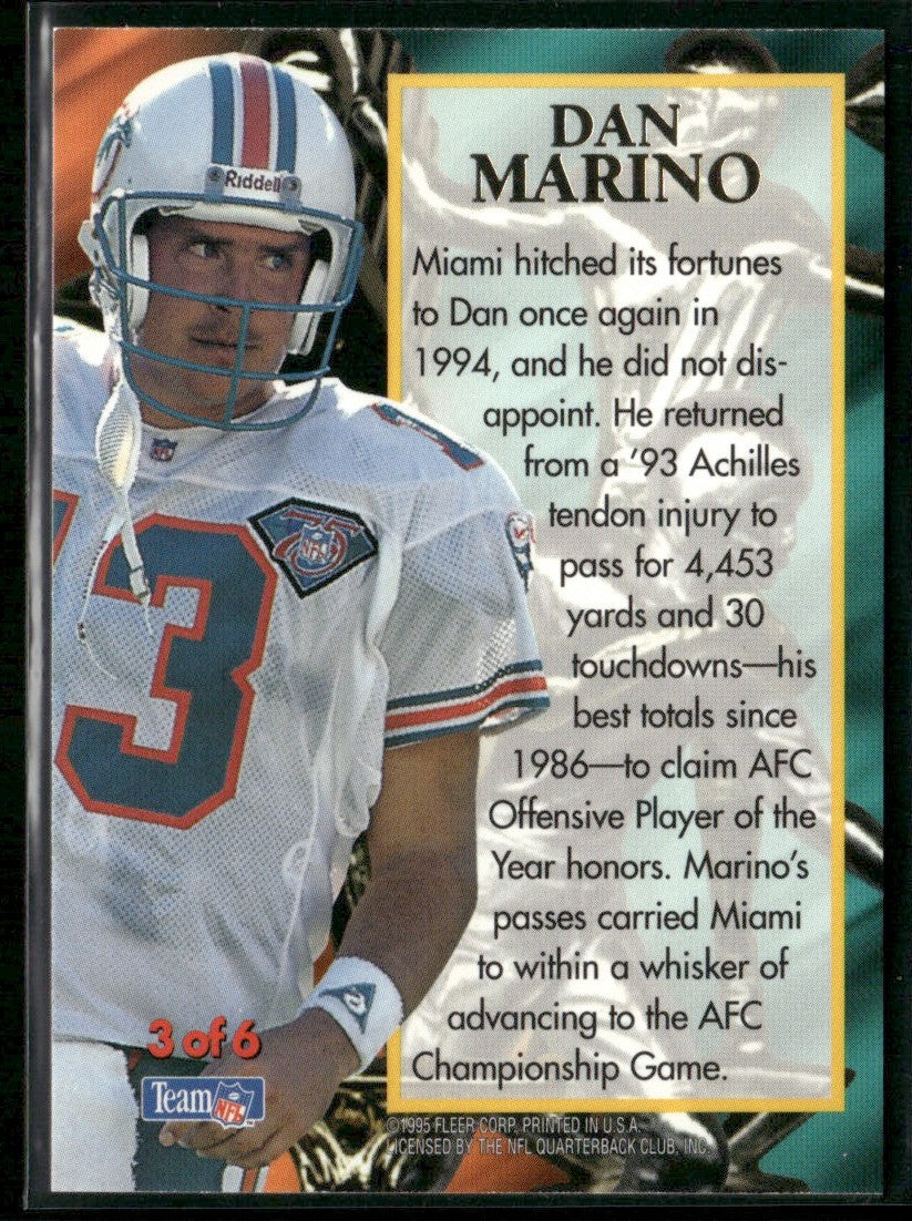 Dan Marino 1995 Fleer ultra Award Winner Gold Medallion #3 Miami Dolphins