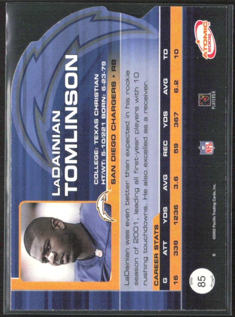 LaDainian Tomlinson 2002 Pacific Atomic #85 San Diego Chargers