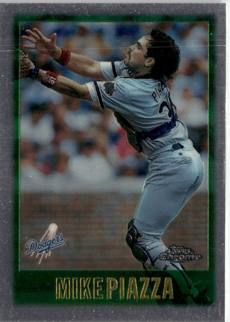 Mike Piazza 1997 Topps Chrome #9 Los Angeles Dodgers