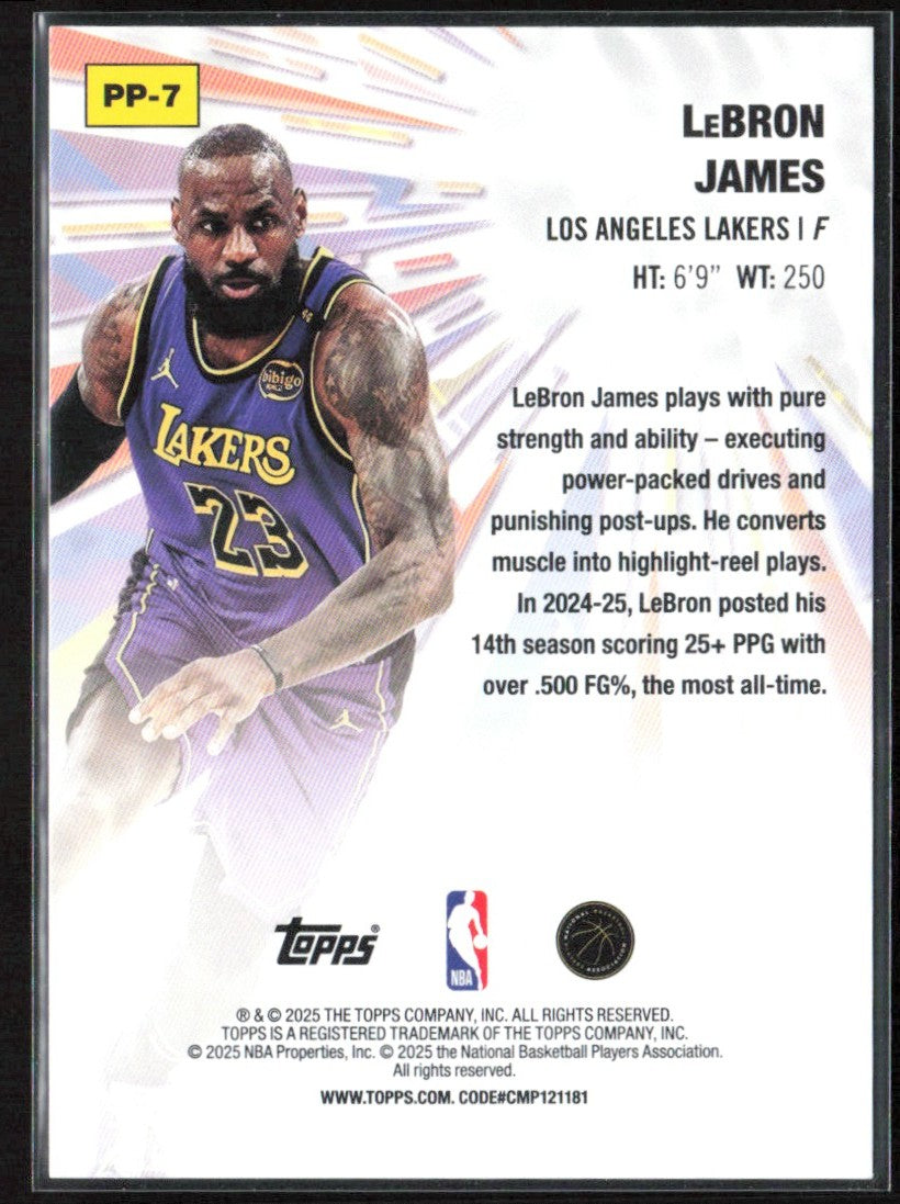 LeBron James 2025 Topps Power Players Holo Foil #PP-7 Los Angeles Lakers