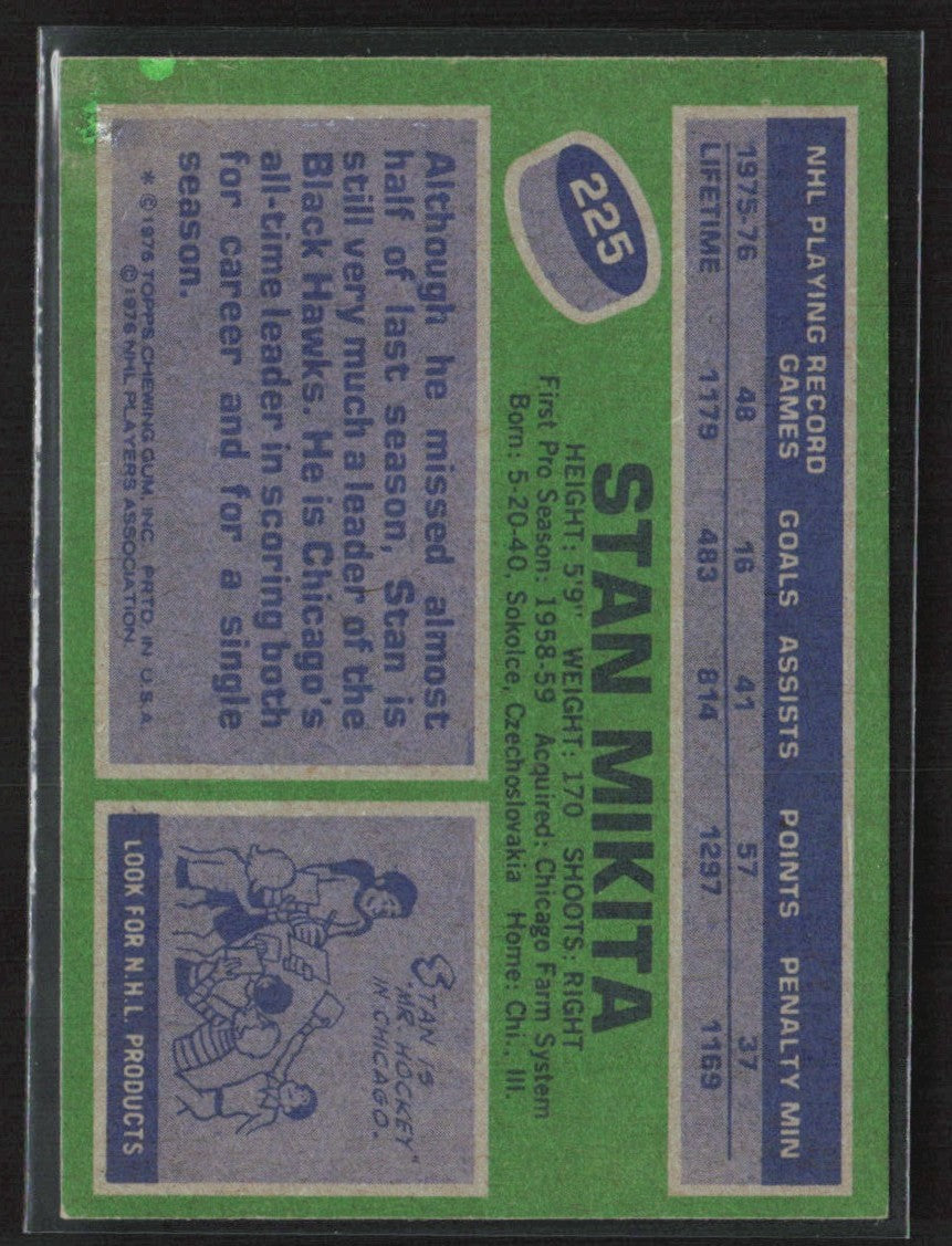 Stan Mikita 1976 Topps #225 Chicago Blackhawks