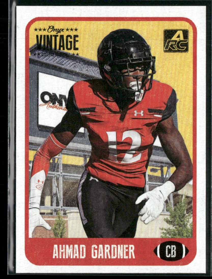 Ahmad Gardner 2021 Onyx Vintage College Football RC #CFA6 Cincinnati Bearcats