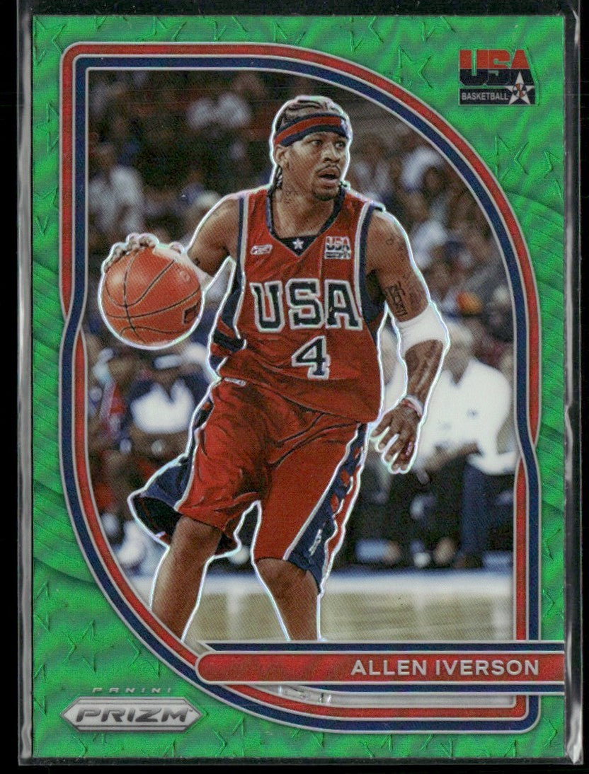 Allen Iverson 2020 Panini Prizm USA Basketball Green #1 USA