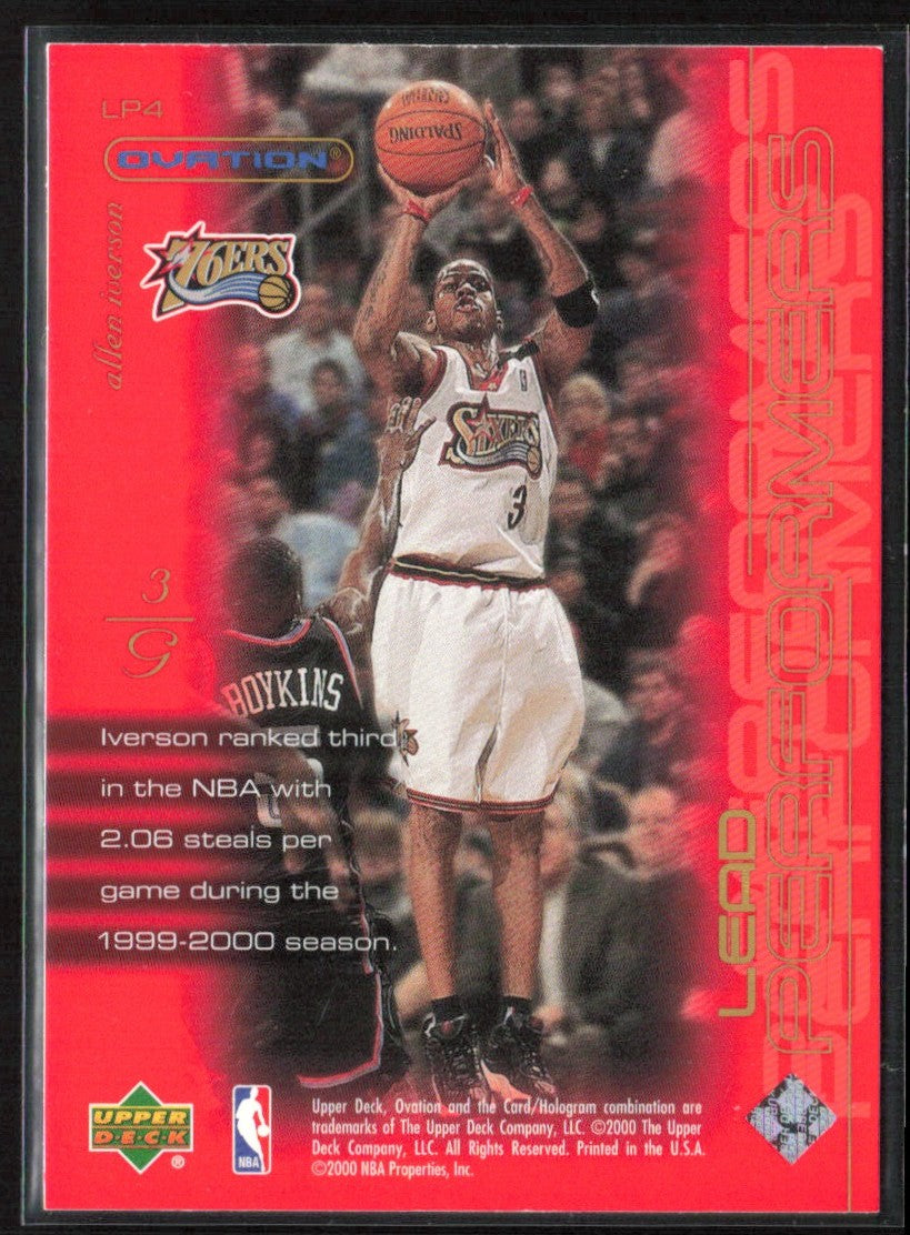 Allen Iverson 2000 Upper Deck Ovation Lead Performers #LP4 Philadelphia 76ers