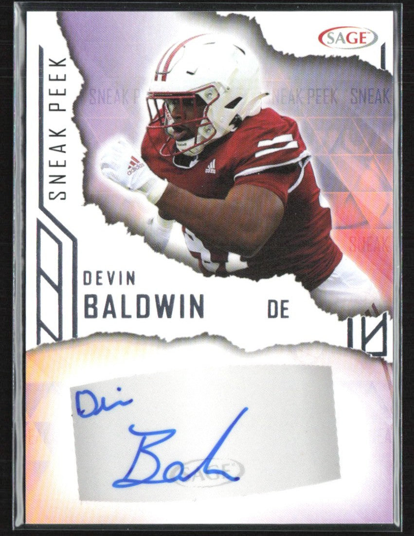 Devin Baldwin 2023 SAGE HIT Sneak Peek (High Series) RC AUTO #SPA-DB