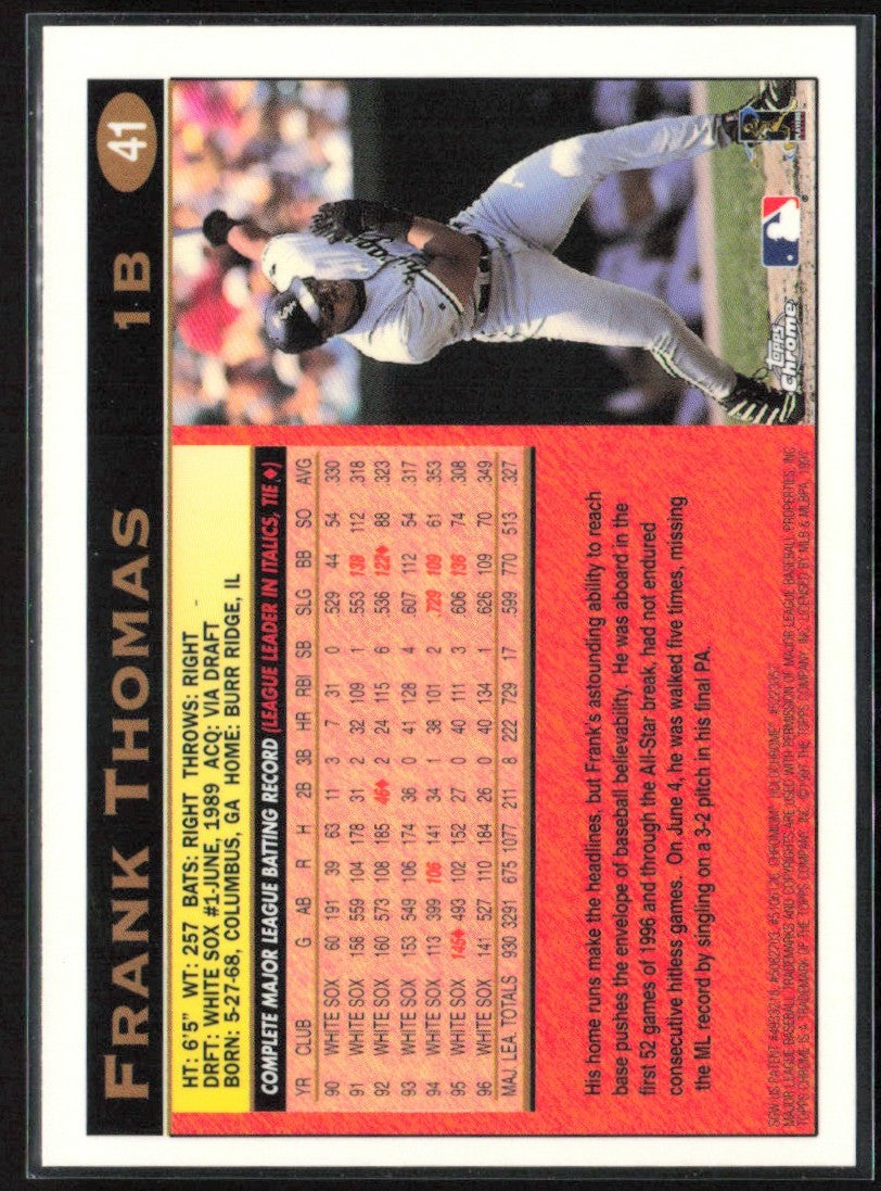 Frank Thomas 1997 Topps Chrome #41 Chicago White Sox