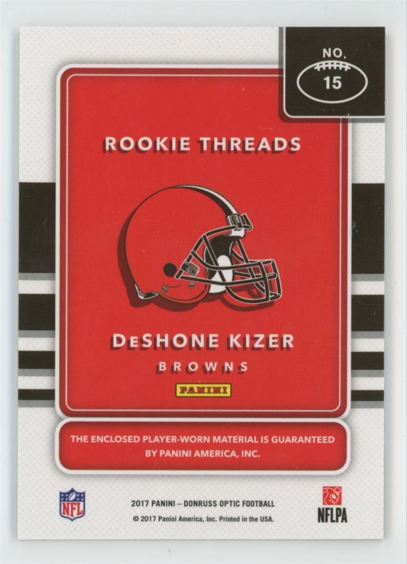 DeShone Kizer 2017 Donruss Optic Rookie Threads Jersey #15 Cleveland Browns