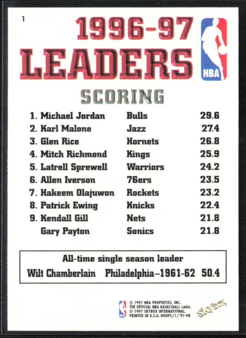 Michael Jordan 1997 NBA Hoops #1 Chicago Bulls