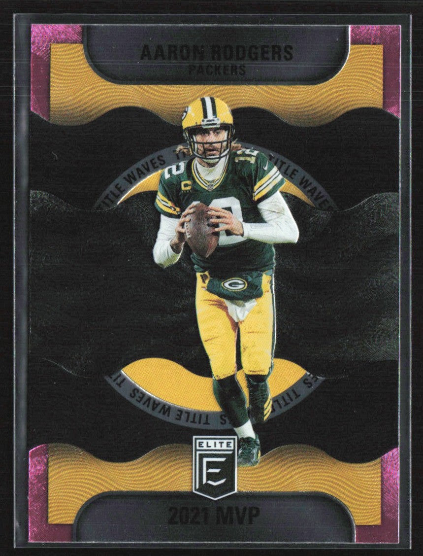 Aaron Rodgers 2022 Donruss Elite Title Waves Pink #TW1 Green Bay Packers