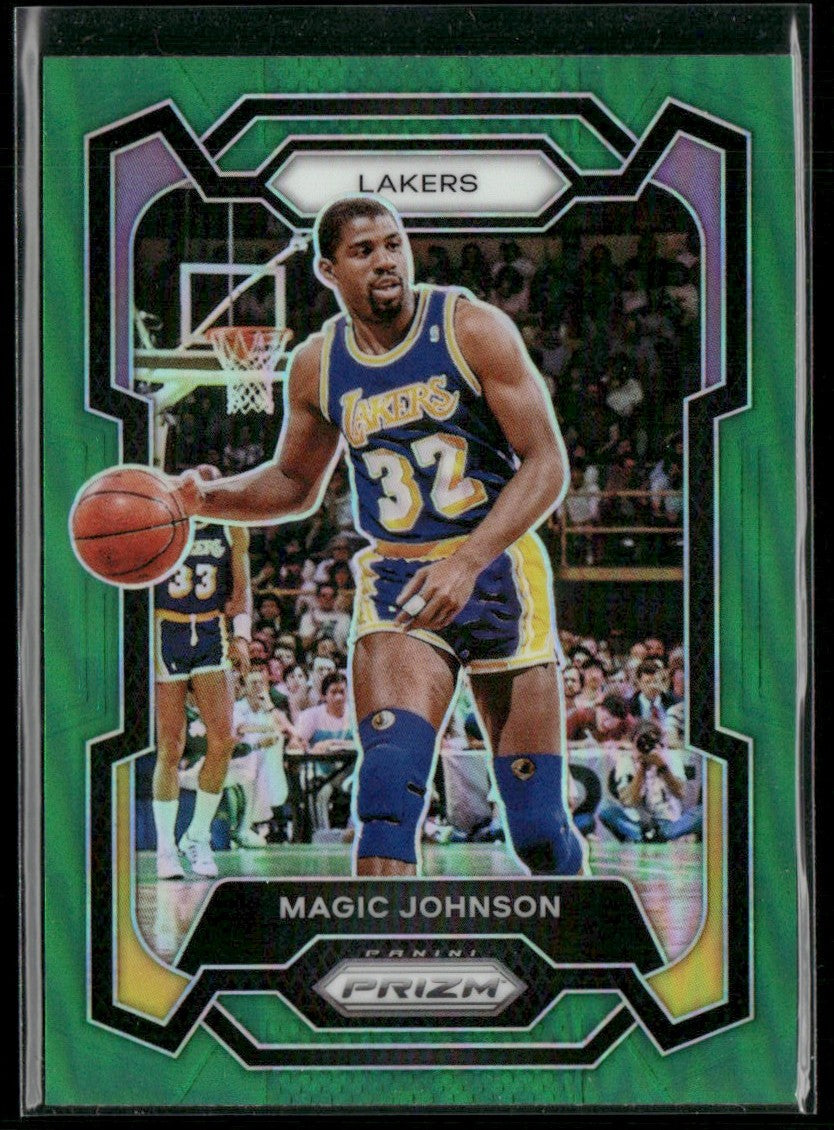 Magic Johnson 2023 Panini Prizm Green #185 Los Angeles Lakers