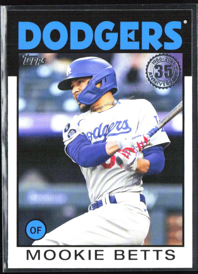 Mookie Betts 2021 Topps 1986 Design #86B-10 Los Angeles Dodgers