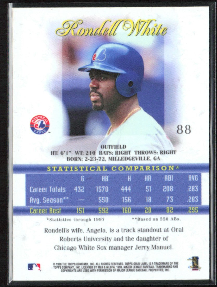 Rondell White 1998 Topps Gold Label Class 2 #88 Montreal Expos