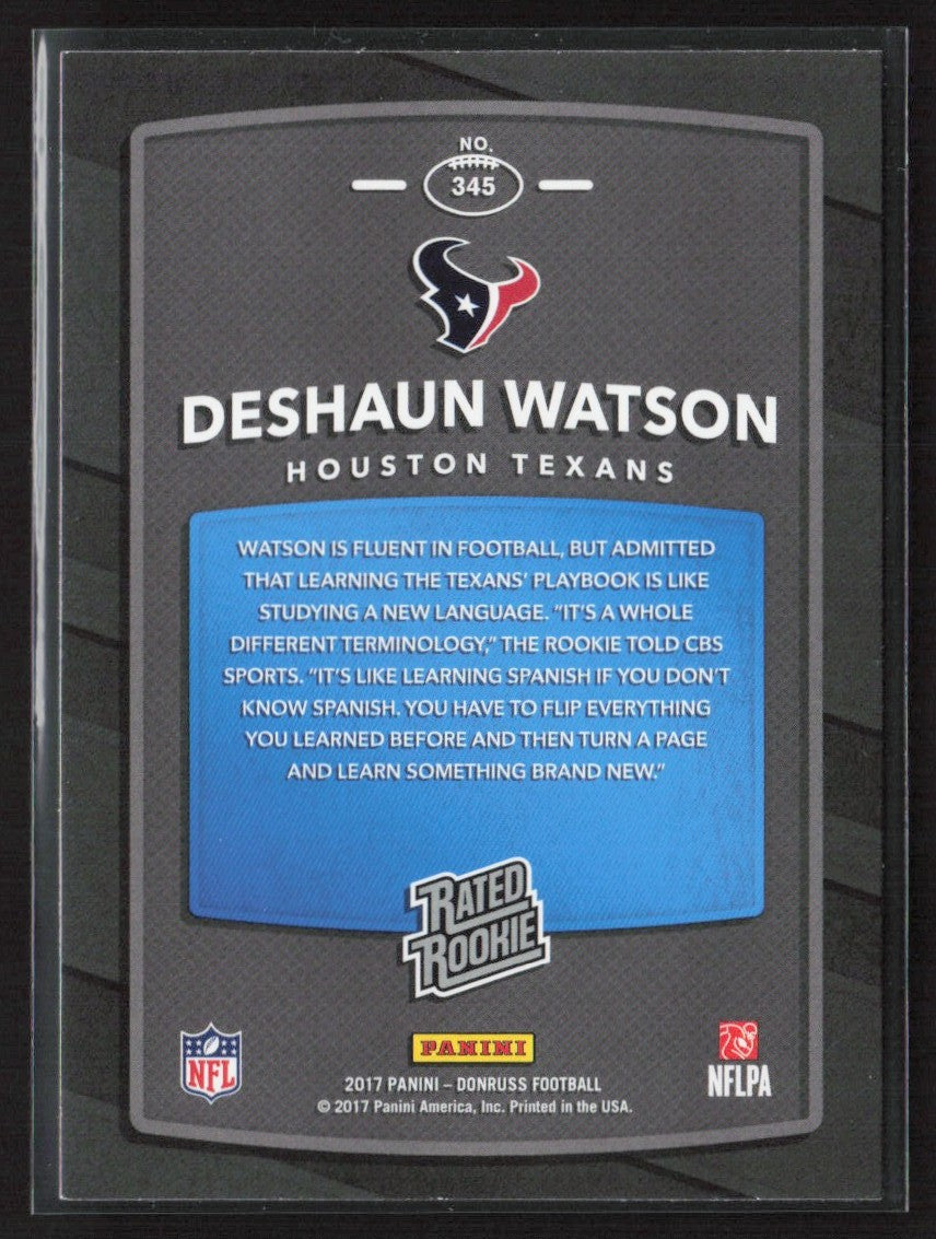 Deshaun Watson 2017 Donruss RC #345 Houston Texans