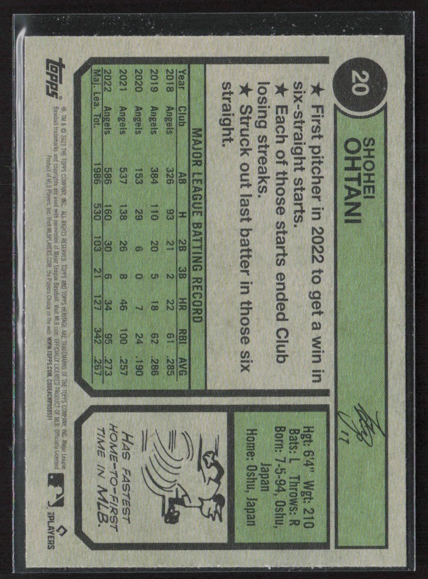 Shohei Ohtani 2023 Topps Heritage #20 Los Angeles Angels