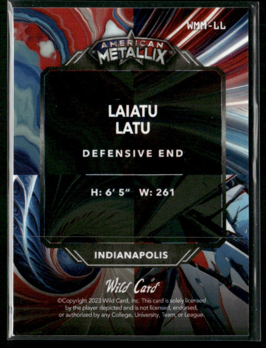 Laiatu Latu 2023 Wild Card American Metallix Pro-Look Blue Rainbow RC /25