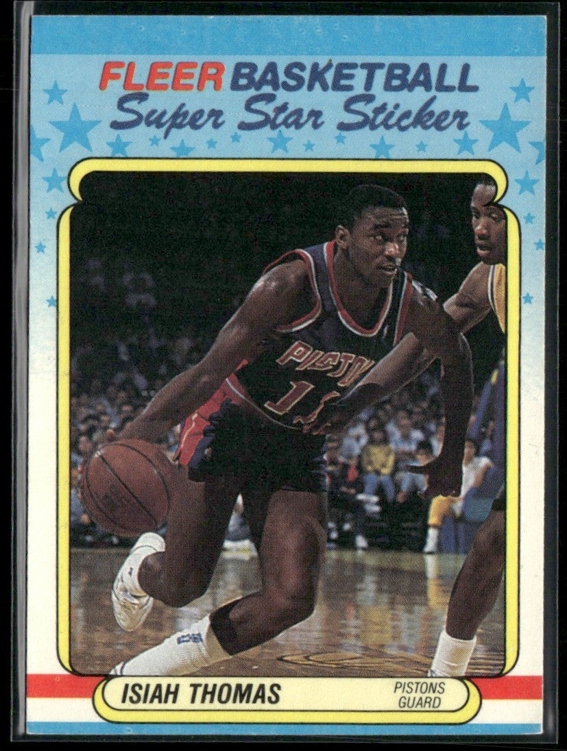Isiah Thomas 1988 Fleer Stickers #10 Detroit Pistons