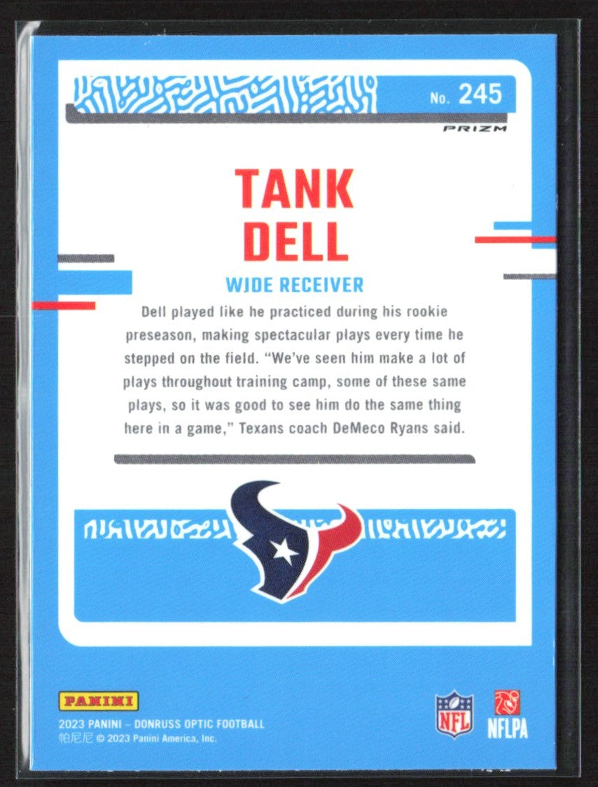 Tank Dell 2023 Donruss Optic Green Velocity RC #245 Houston Texans