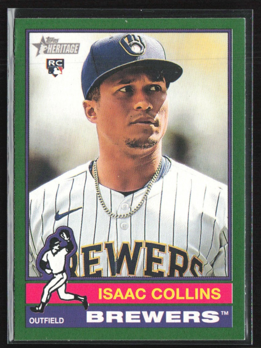 Isaac Collins 2025 Topps Heritage Dark Green RC #78 Milwaukee Brewers