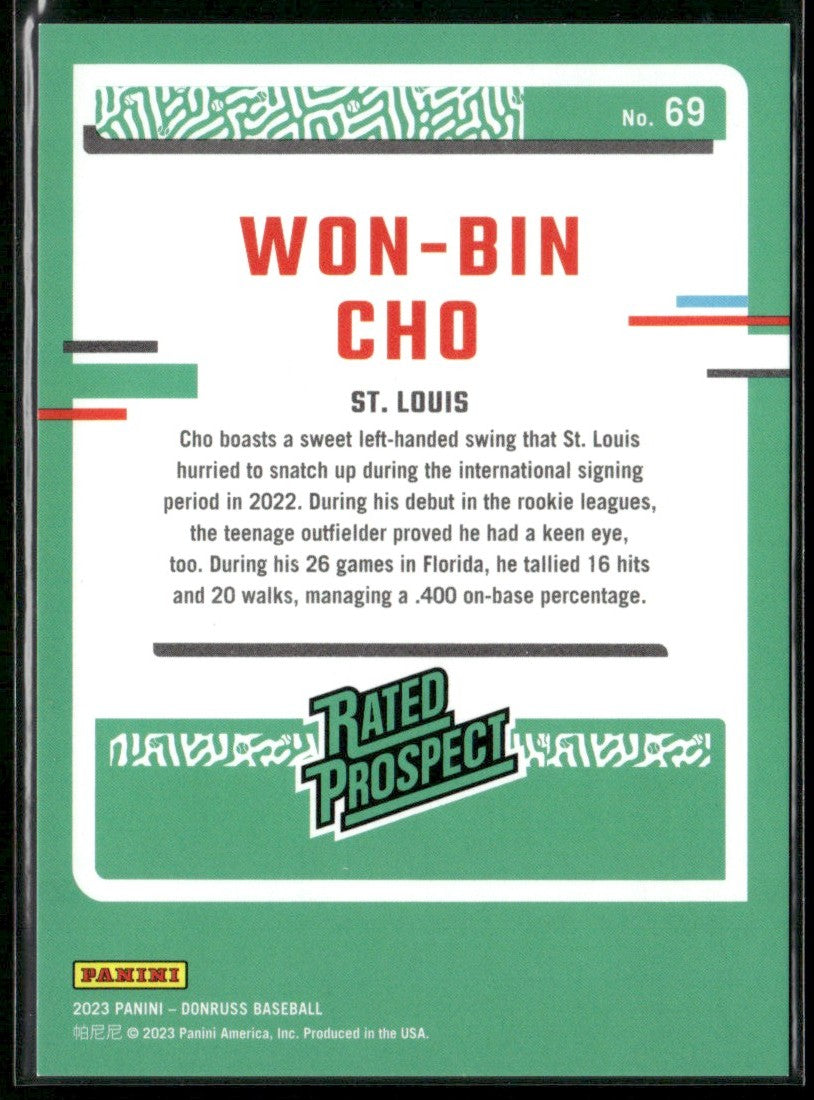 Won-Bin Cho 2023 Donruss Holo Red /2023 #69 St. Louis Cardinals