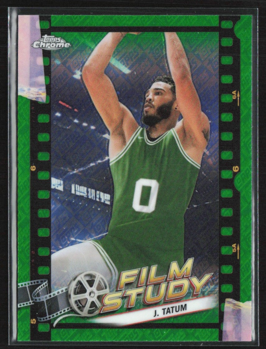 Jayson Tatum 2023 Topps Chrome Film Study Green Refractor #FS-2 Boston Celtics