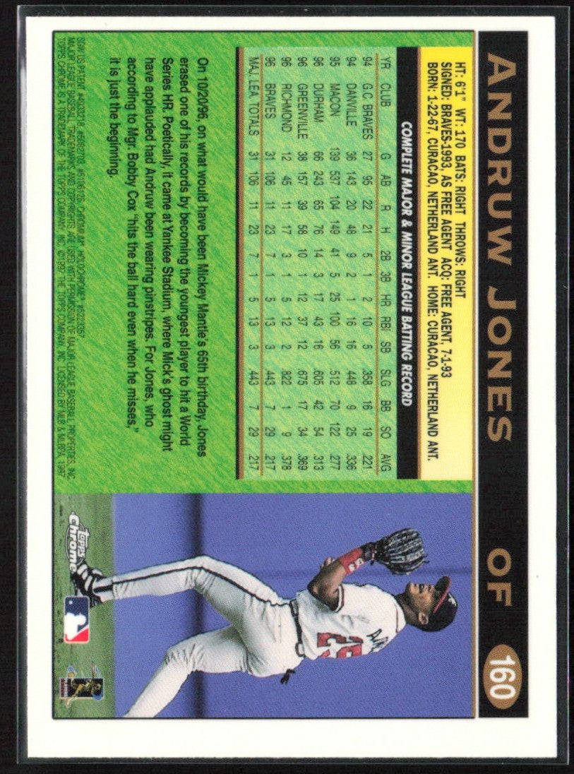 Andruw Jones 1997 Topps Chrome #160 Atlanta Braves