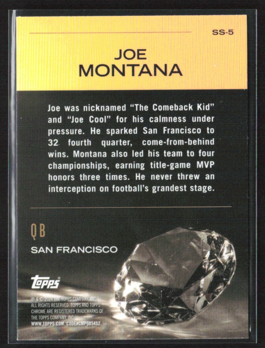 Joe Montana 2024 Topps Chrome Sunday Swag X-Fractor #SS-5 San Francisco 49ers