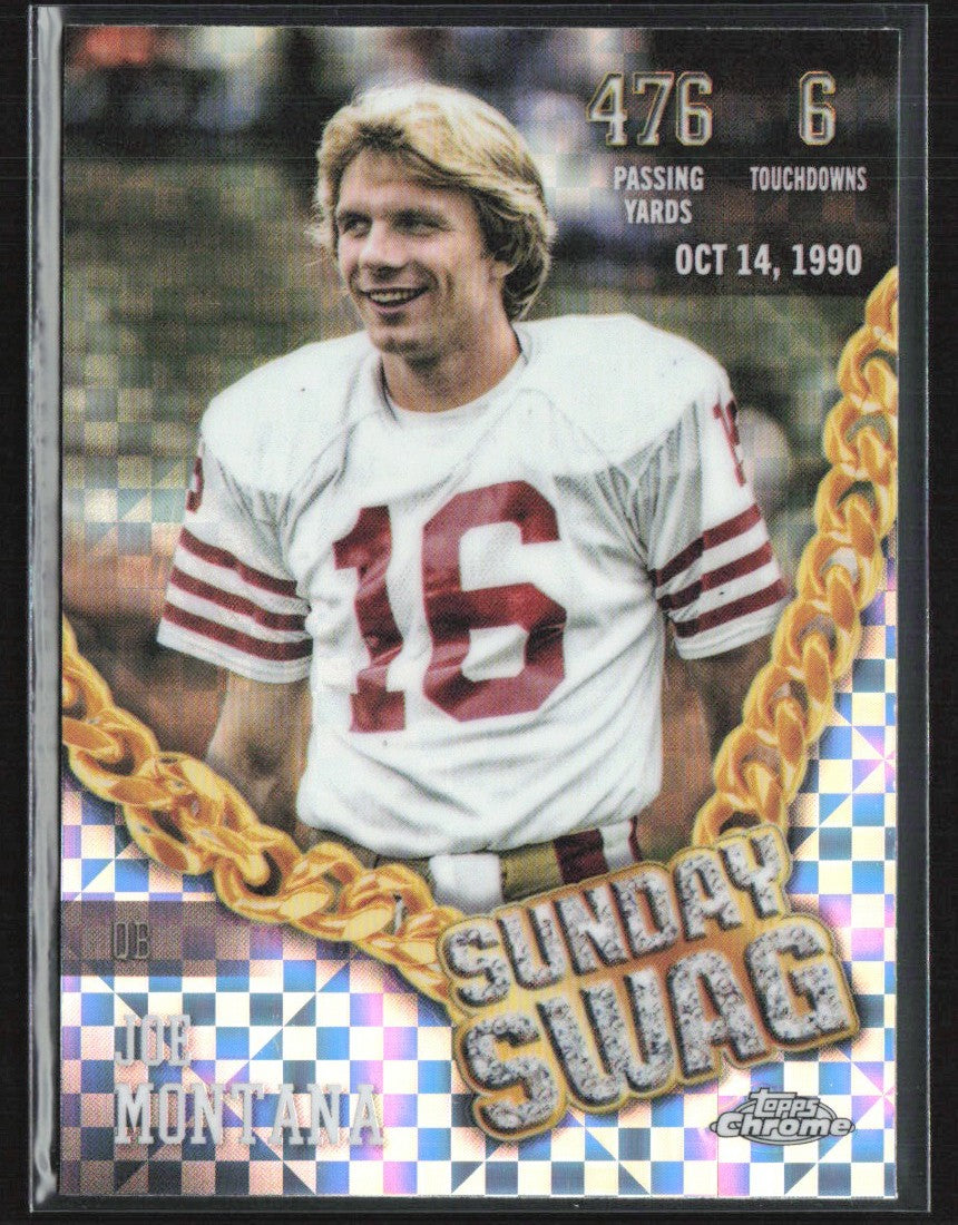 Joe Montana 2024 Topps Chrome Sunday Swag X-Fractor #SS-5 San Francisco 49ers