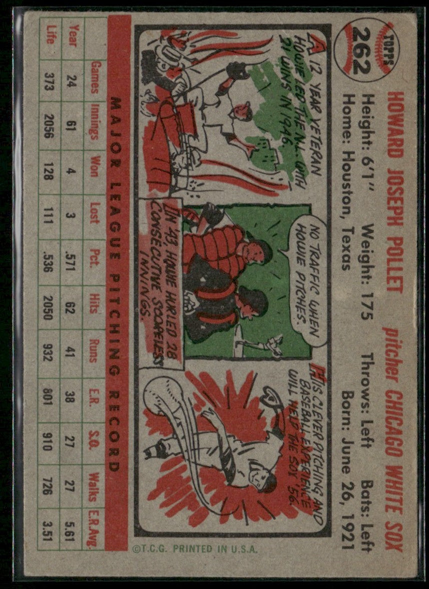 Howie Pollet 1956 Topps #262 Chicago White Sox