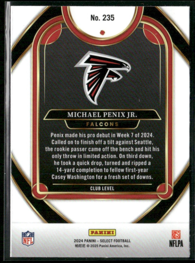 Michael Penix Jr. 2024 Panini Select Club RC #235 Atlanta Falcons