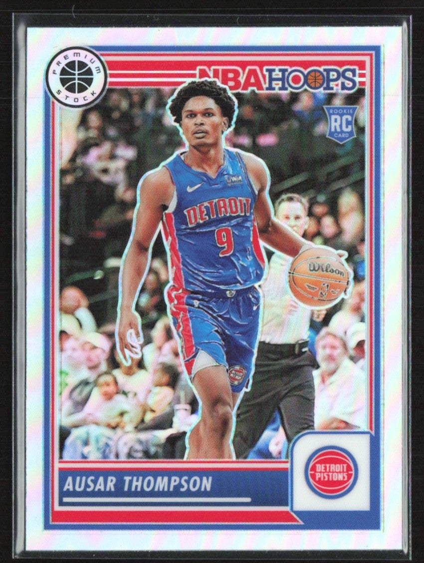 Ausar Thompson 2023 Panini NBA Hoops Premium Stock Silver Prizm RC #100