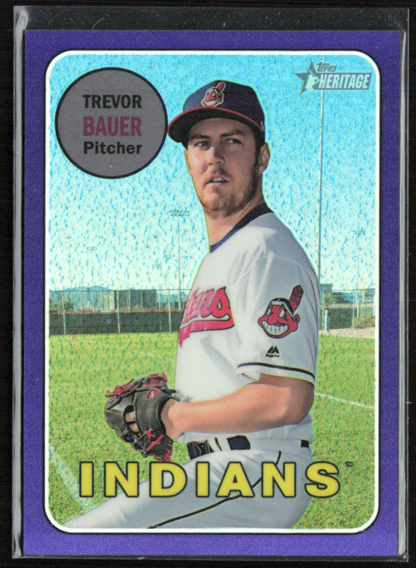 Trevor Bauer 2018 Topps Heritage Chrome Purple Refractor #THC-267