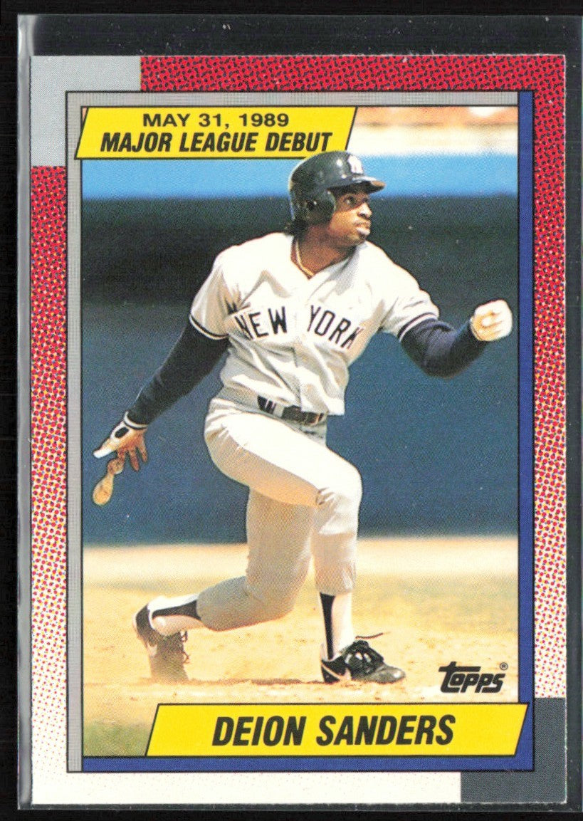 Deion Sanders 1989 Topps 1989 Design RC #108 New York Yankees