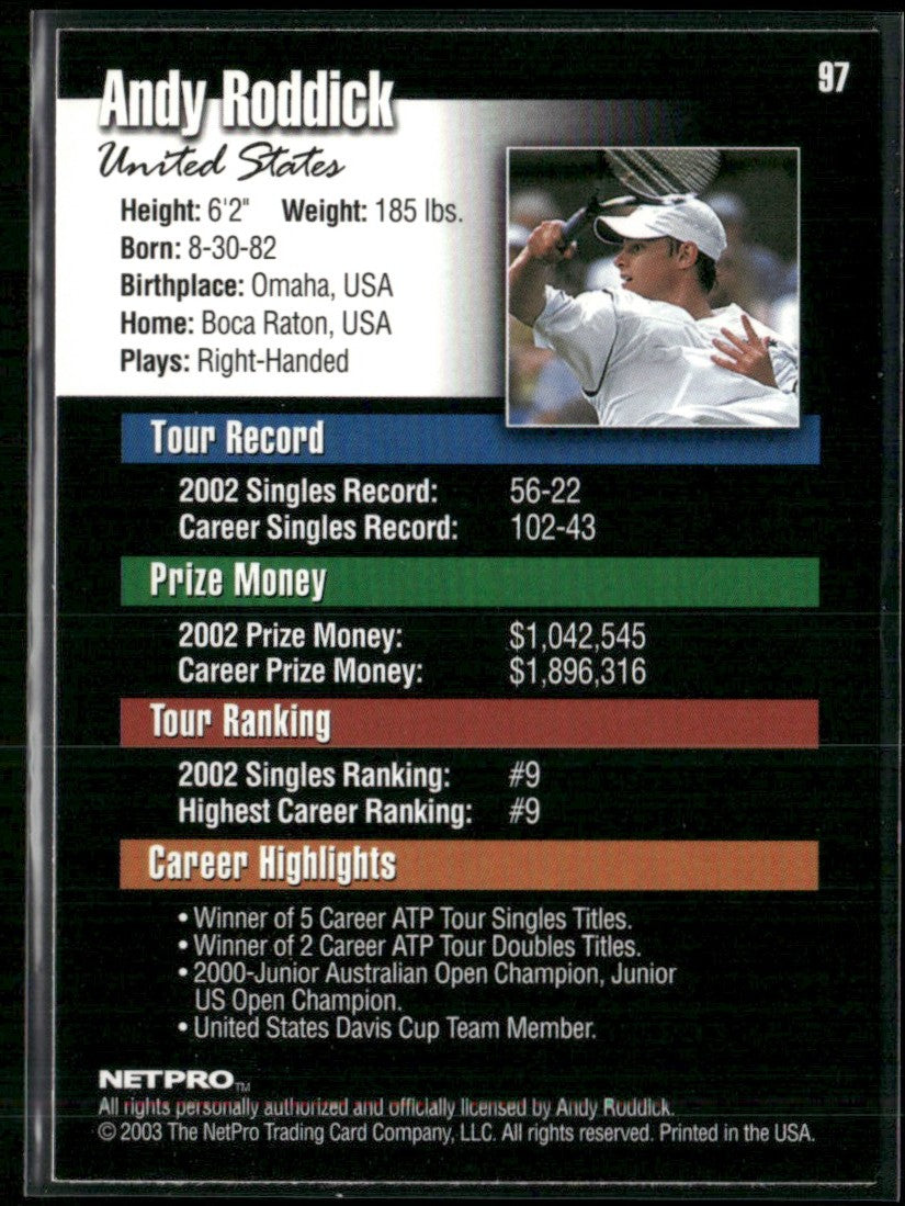 Andy Roddick 2003 NetPro #97