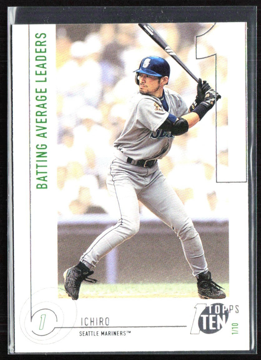 Ichiro 2002 Topps Ten Batting Average Leaders #52 Seattle Mariners