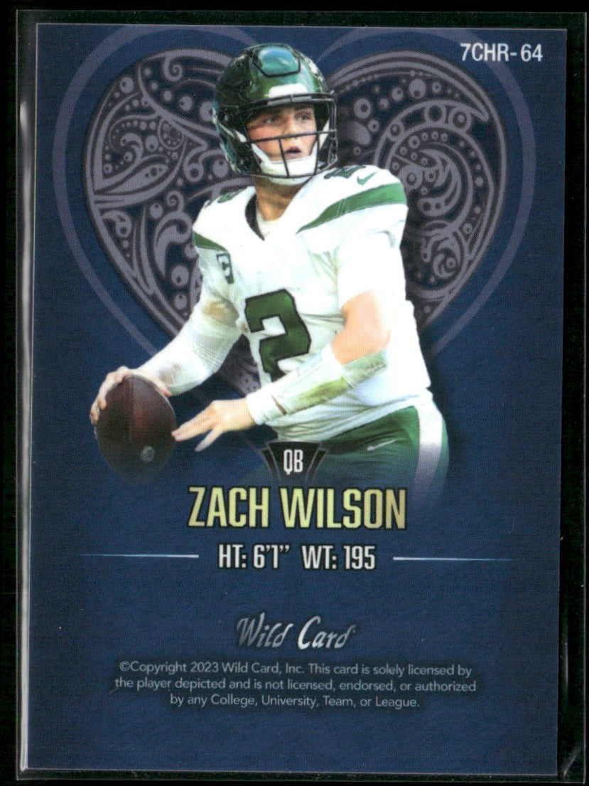 Zach Wilson 2023 Wild Card 7 Studs Football Promo Foil Blue /3 #7CHR-64