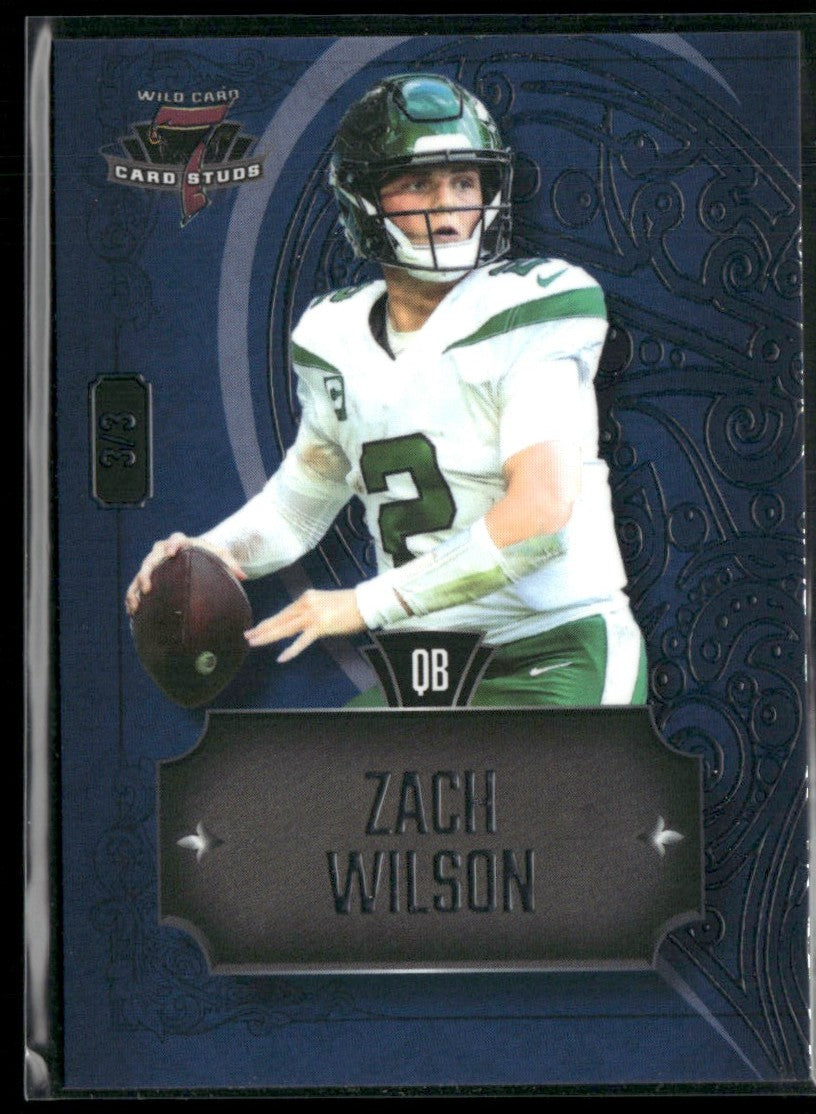 Zach Wilson 2023 Wild Card 7 Studs Football Promo Foil Blue /3 #7CHR-64