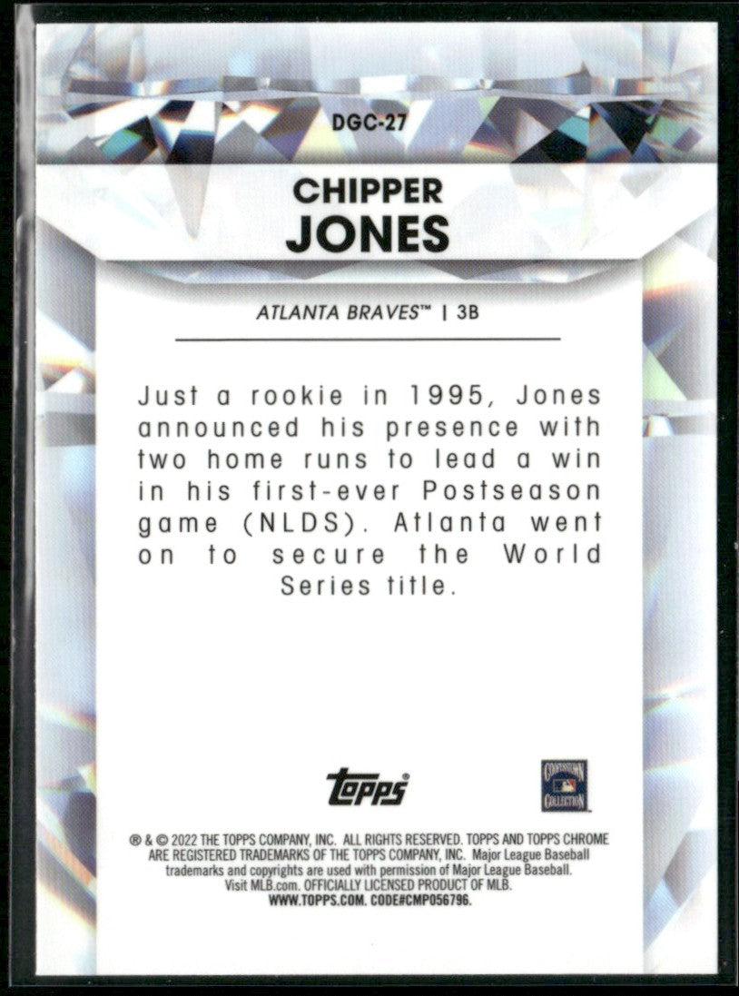 Chipper Jones 2022 Topps Chrome Update Diamond Greats #DGC-27 Atlanta Braves