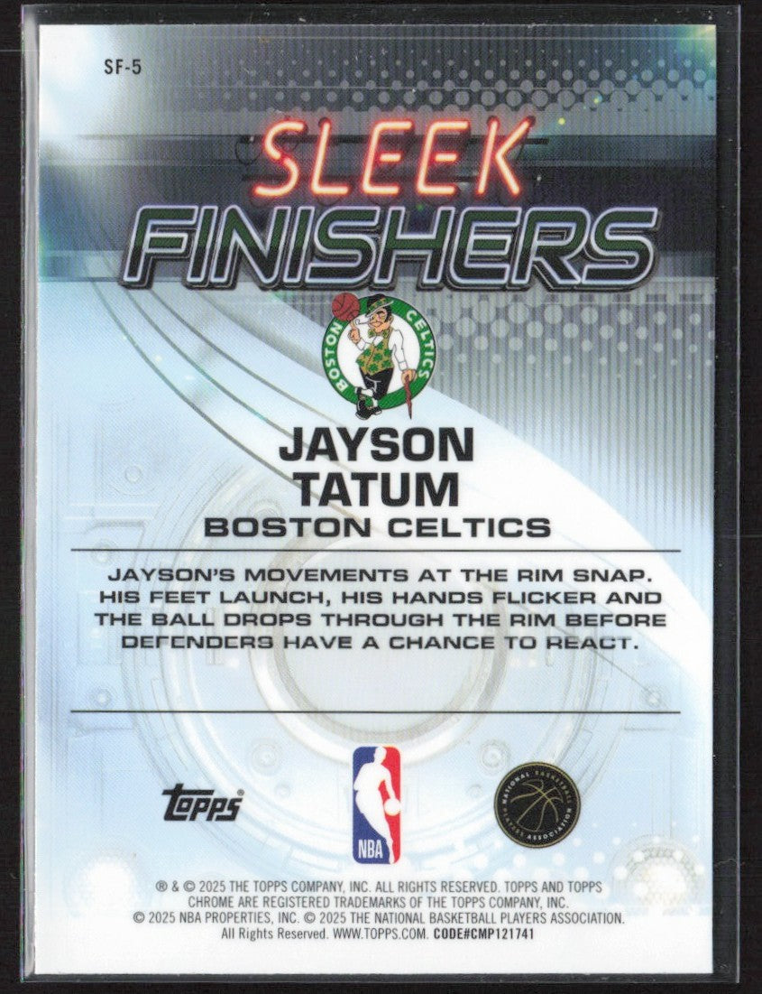 Jayson Tatum 2025 Topps Chrome Sleek Finishers #SF-5 Boston Celtics