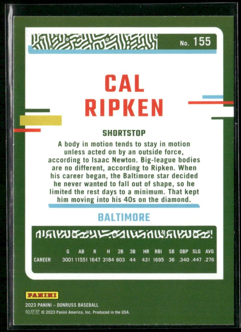 Cal Ripken 2023 Donruss Holo Blue #155 Baltimore Orioles
