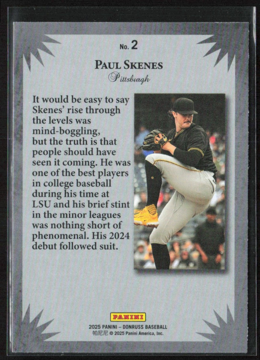 Paul Skenes 2025 Panini Donruss Elite Series #2 Pittsburgh Pirates