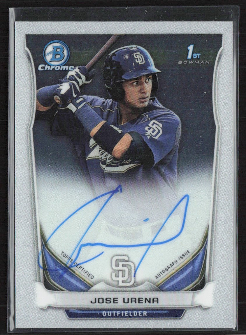 Jose Urena 2014 Bowman Chrome 1st AUTO #BCAP-JU San Diego Padres