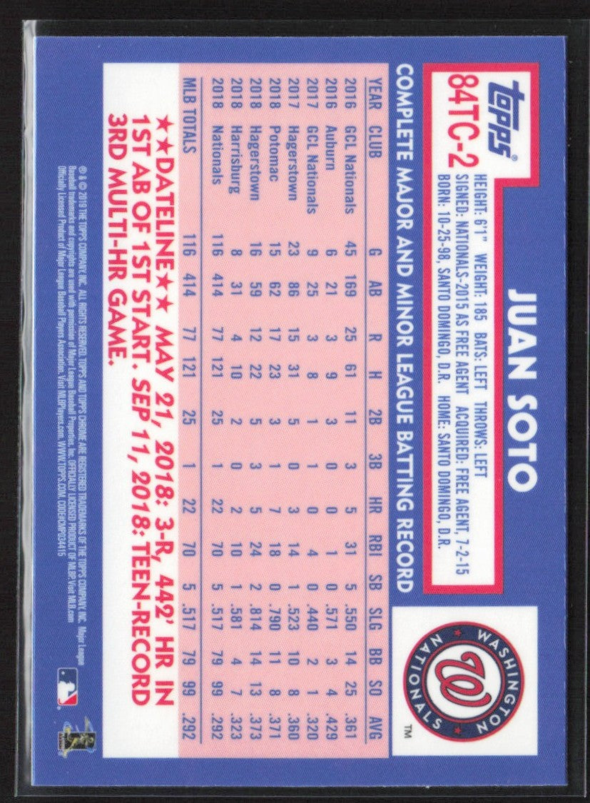 Juan Soto 2019 Topps Chrome 1984 Topps Refractor #84TC-2 Washington Nationals