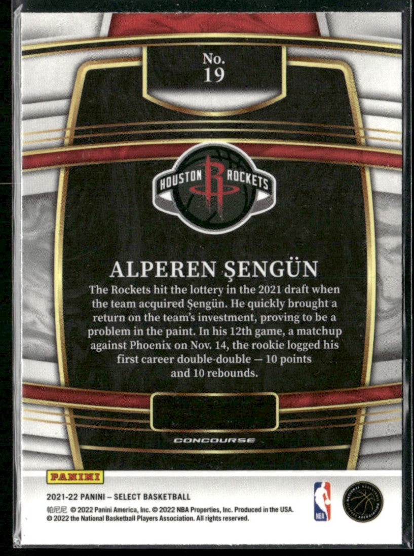 Alperen Sengun 2021 Panini Select Concourse Retail Blue RC #19 Houston Rockets