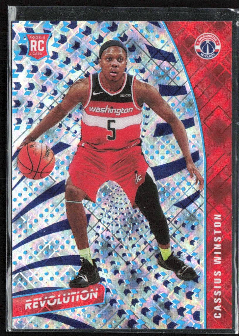 Cassius Winston 2020 Panini Revolution Cosmic RC /100 #129 Washington Wizards