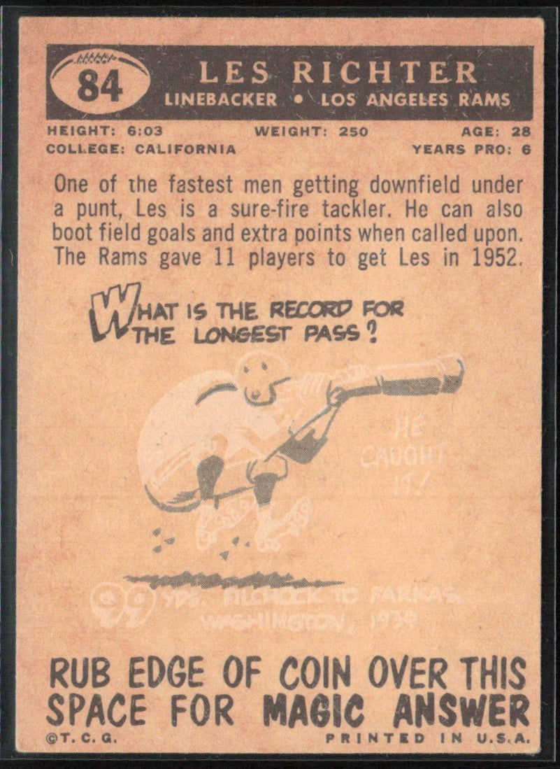 Les Richter 1959 Topps #84 Los Angeles Rams