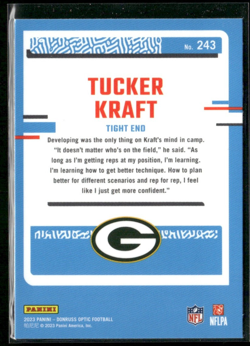Tucker Kraft 2023 Donruss Optic Rated Rookie RC #243 Green Bay Packers