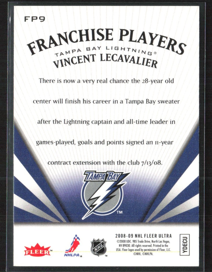 Vincent Lecavalier 2008 Fleer Ultra Franchise Players #FP9 Tampa Bay Lightning